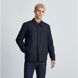 Everlane Mens The ReNew Quilted Liner Shirt Jacket Small Navy Blue Shacket NWT